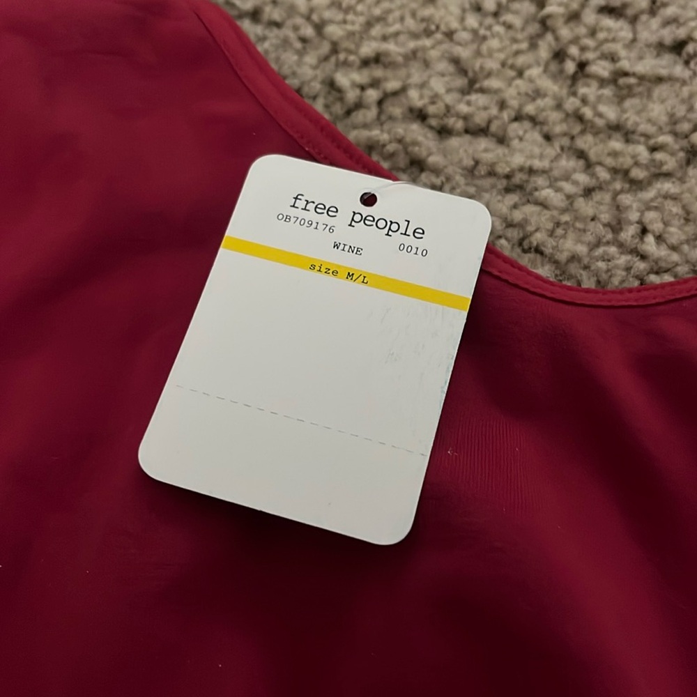 Free People Red Fitted Crop Camisole Top, NWT - Picture 3 of 4